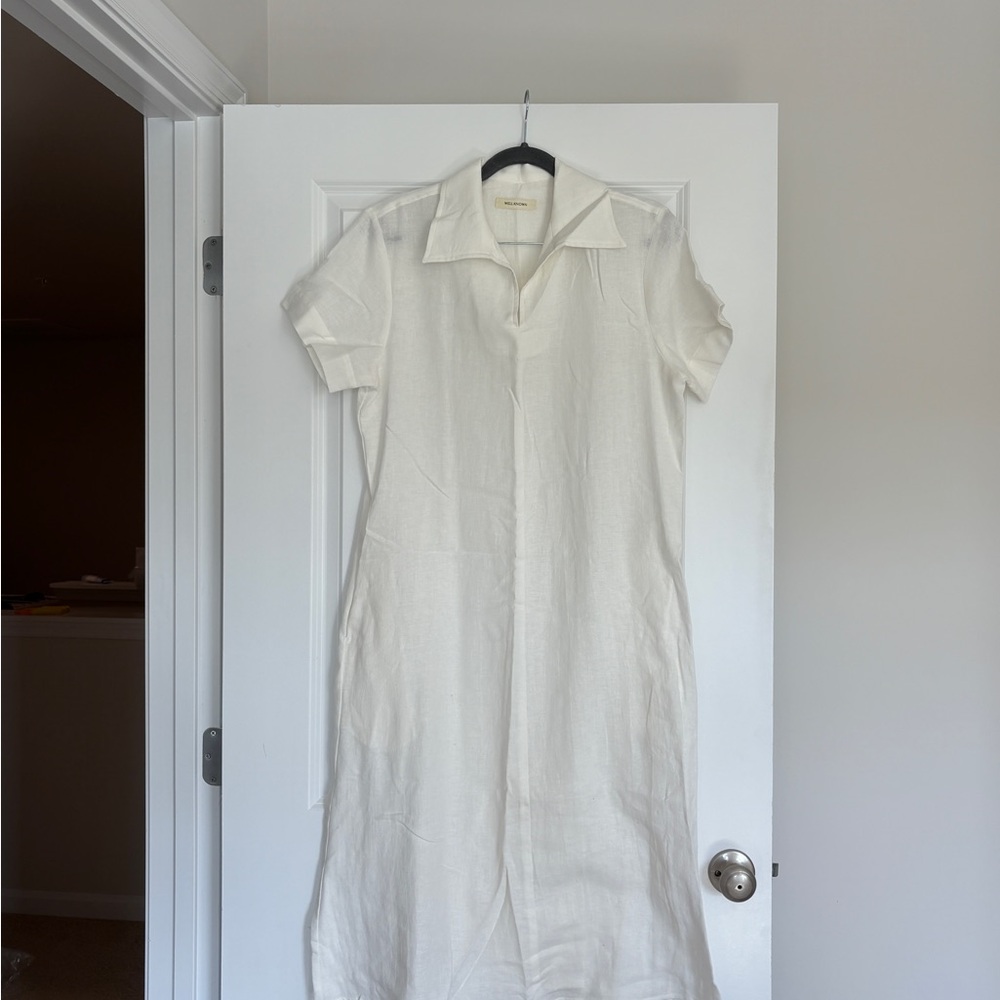 Cute White Collared Dress Perfect for Beach
